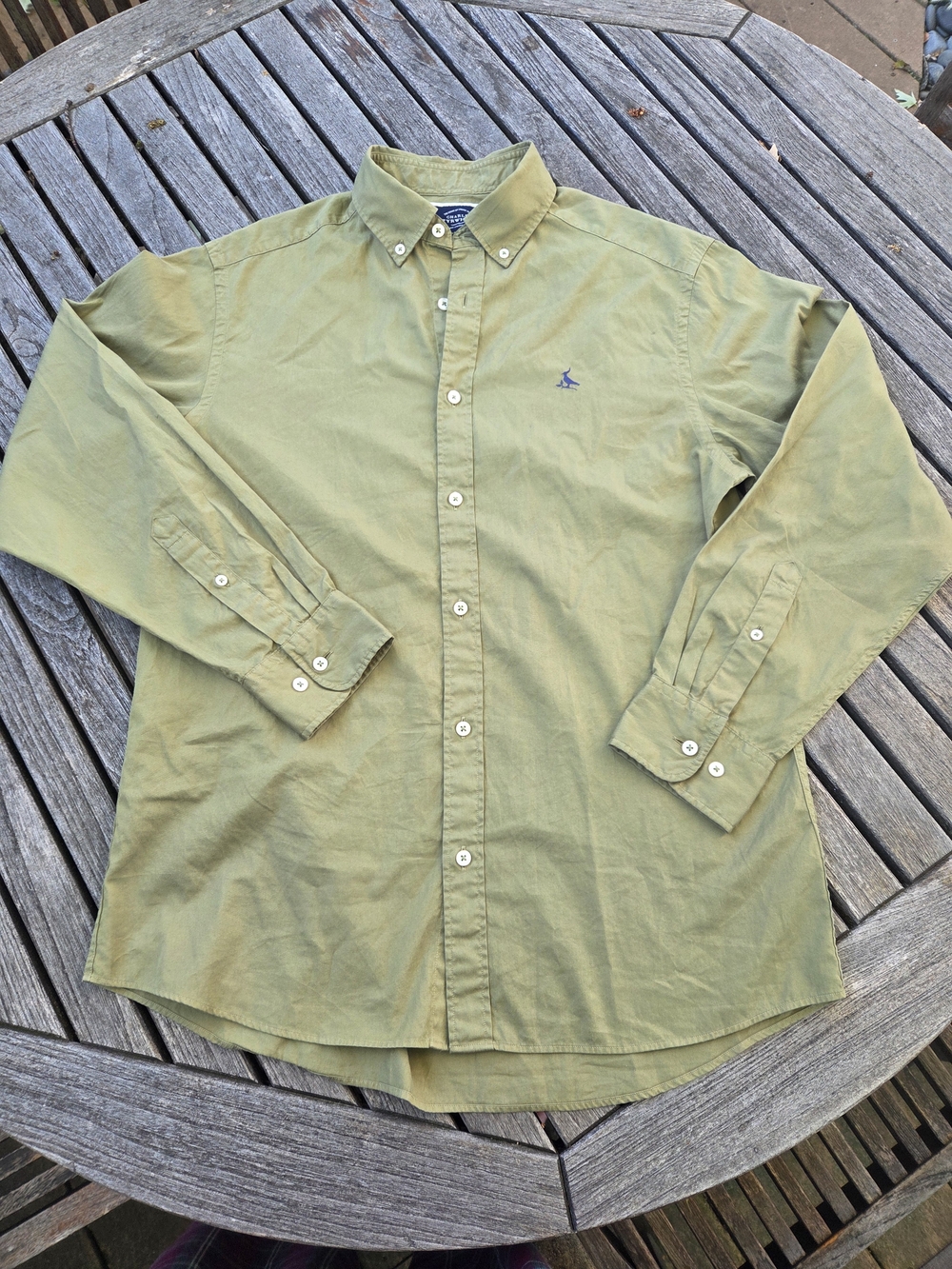 Charles Tyrwhitt Olive Button-Down Casual Shirt